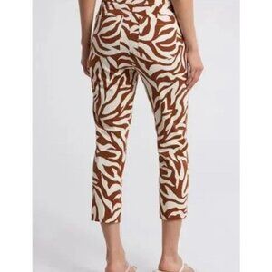 Spanx On The Go Print Ankle Slim Straight Leg Pants Women's Size Large NWT!